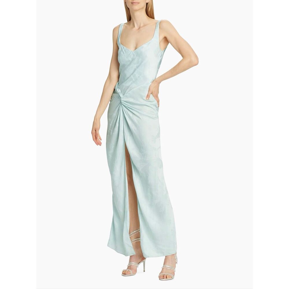 Alejandra Alonso Rojas Jacquard Twist Waist Cocktail Dress US 8 $1595